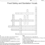 Food Safety And Sanitation Vocab Crossword  Wordmint Pertaining To Food Safety And Sanitation Worksheet Answers