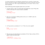 Force And Momentum Calculationsanswer Key Within Momentum Problems Worksheet Answers