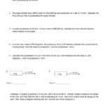 Force  Mass X Acceleration Or Net Force And Acceleration Worksheet Answers