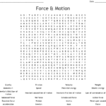 Force  Motion Word Search  Wordmint For Force And Motion Worksheets 2Nd Grade