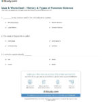Forensic Science Worksheets For High School  Yooob With High School Science Worksheets