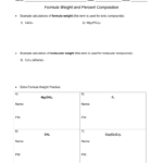 Formula  Percent Composition Packet With Percent Composition Worksheet