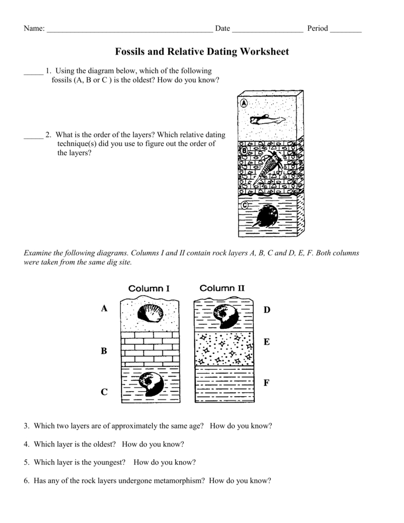 Fossils Worksheet – Earth Science Intended For Fossils And Relative Dating Worksheet