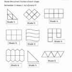 Fraction Shape Worksheets Pertaining To Dividing Shapes Into Equal Parts Worksheet