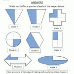Fraction Shape Worksheets Pertaining To Dividing Shapes Into Equal Parts Worksheet