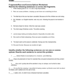 Fragmentsrunonscomma Splices Worksheet Intended For Fragments And Run On Sentences Worksheet
