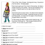 Fred The Fireman  Reading Comprehension Worksheet  Free Esl Also Free Comprehension Worksheets
