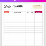 Free Budget Planner Printable  Printable Finance Planner Intended For Free Monthly Budget Worksheets