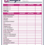 Free Budget Worksheets  Single Moms Income For Complete Budget Worksheet