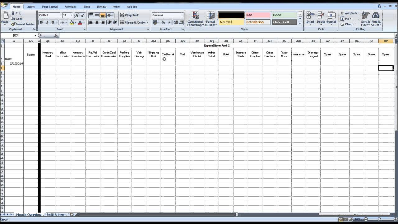 Free Ebay Spreadsheet Template Using Excel   Youtube With Regard To Free Excel Spreadsheets Templates