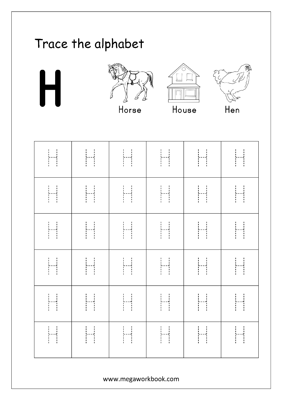Free English Worksheets  Alphabet Tracing Capital Letters For Letter Recognition Worksheets Pre K