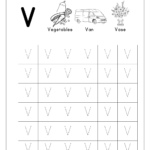 Free English Worksheets  Alphabet Tracing Capital Letters For Letter V Worksheets