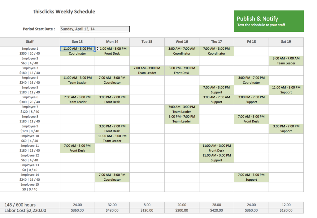 Labor Tracking Spreadsheet Templates — 9463