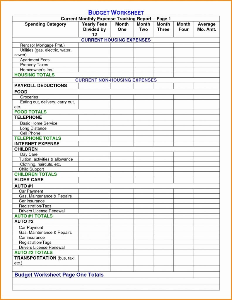Free Expense Tracking Spreadsheet Daily Budget Monthly Expenses With Expense Tracking Worksheet