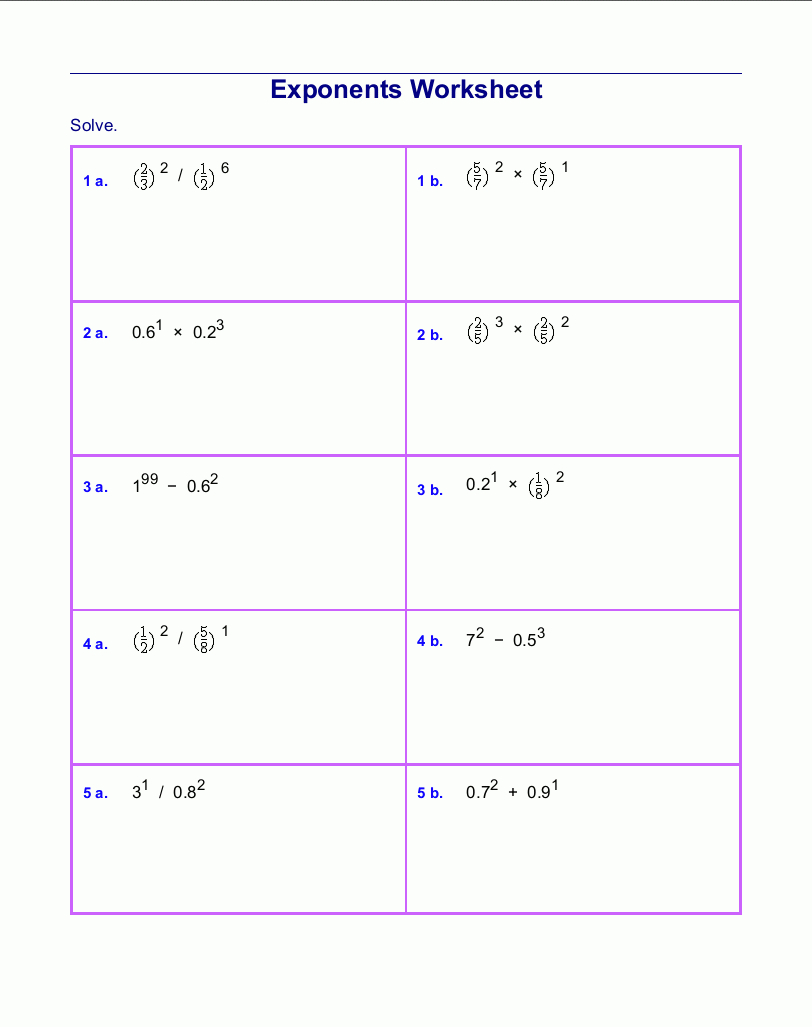 Free Exponents Worksheets Together With Exponents Worksheets Grade 8 Pdf