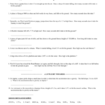 Free Fall Worksheet 2Rws Along With Acceleration And Free Fall Worksheet Answers