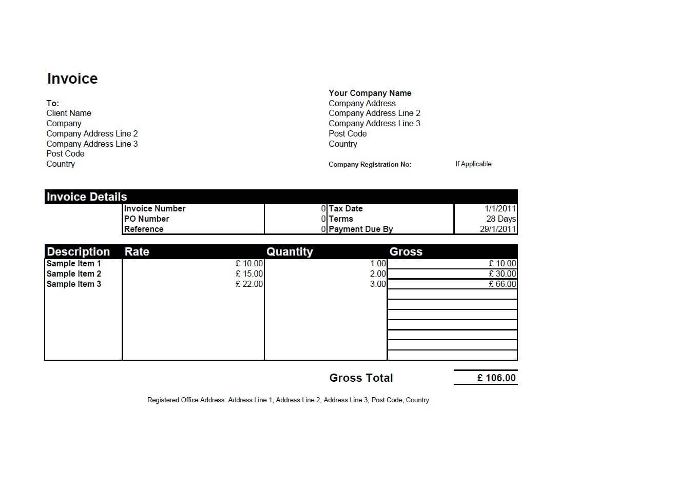 Free Invoice Templates For Word, Excel, Open Office | Invoiceberry Inside Billing Invoice Sample