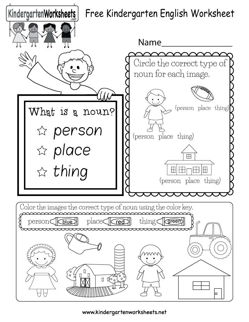 Free Kindergarten English Worksheet Pertaining To Kindergarten English Worksheets