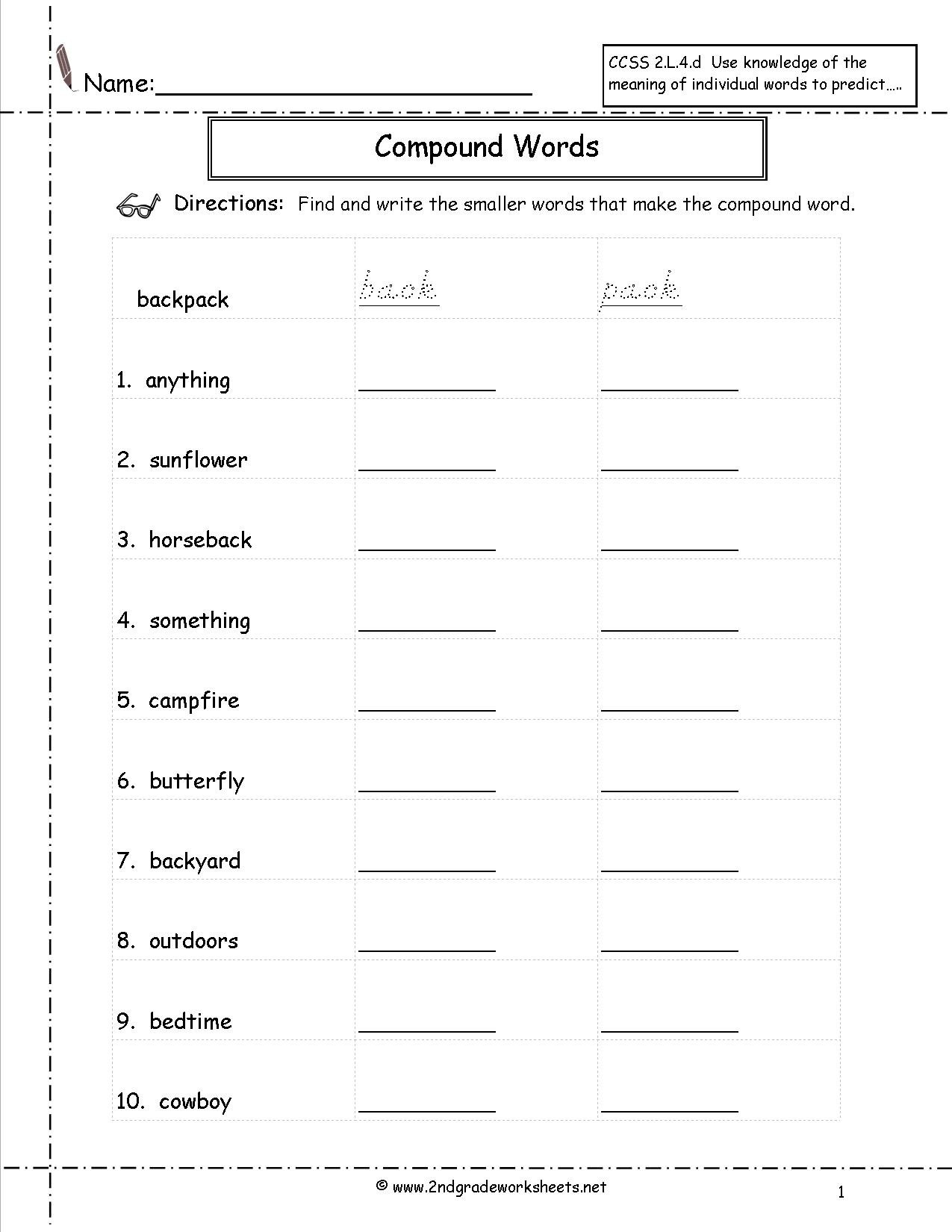 Free Languagegrammar Worksheets And Printouts Throughout 2Nd Grade Ela Worksheets