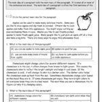 Free Main Idea Worksheets  Examples And Forms Along With Main Idea Worksheets Middle School