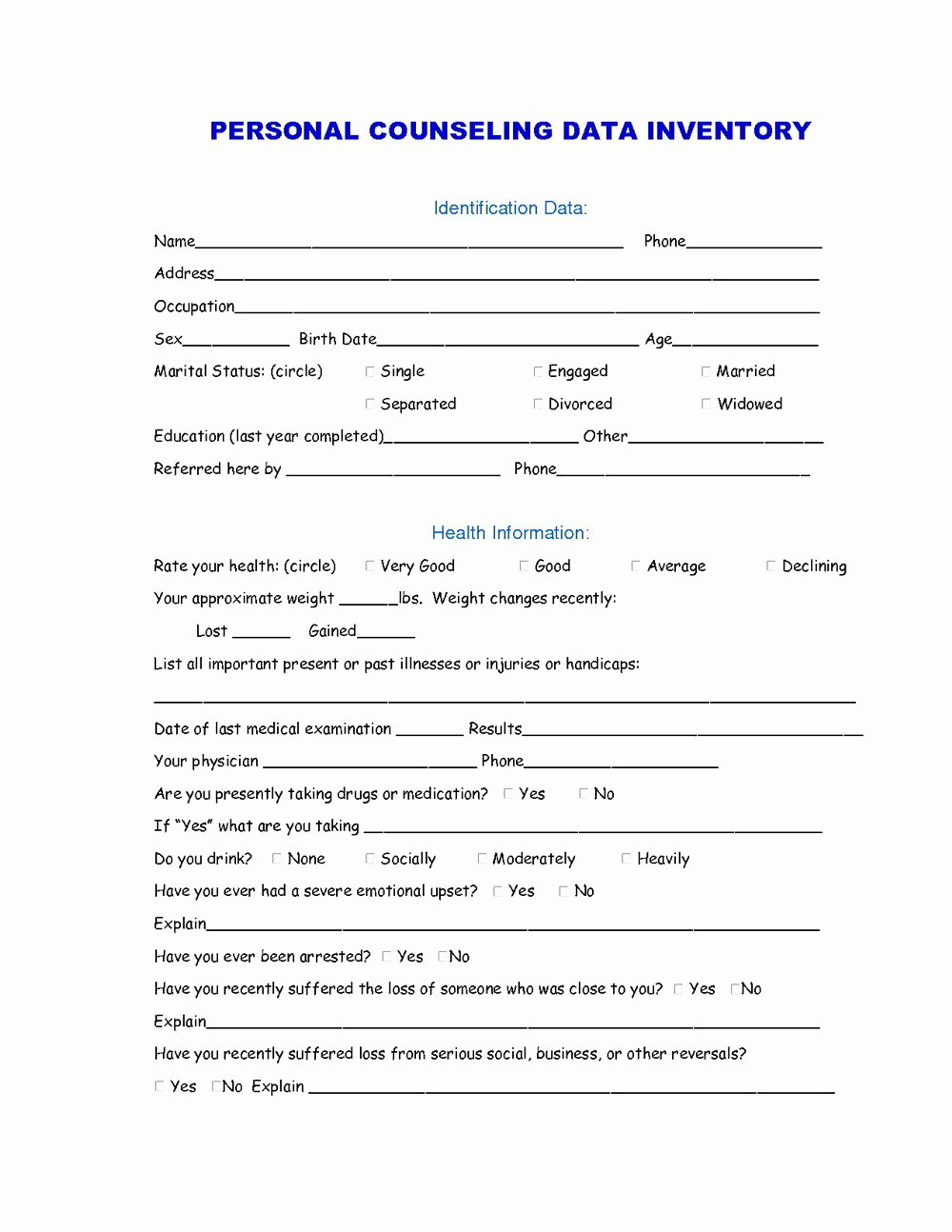 Free Marriage Counseling Worksheets — excelguider.com