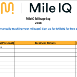 Free Mileage Log Template For Taxes, Track Business Miles | Mileiq Uk And Excel Spreadsheet Templates Uk