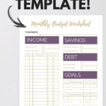 Free Monthly Budget Spreadsheet Personal Excel Templates For For Downloadable Budget Worksheets