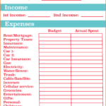 Free Monthly Budget Spreadsheet Worksheet Pdf Printables Household With Regard To Budget Worksheet Pdf