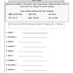 Free Prefixes And Suffixes Worksheets From The Teacher's Guide Or Suffixes Worksheets Pdf