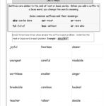 Free Prefixes And Suffixes Worksheets From The Teacher's Guide With Suffix Ly Worksheet Pdf