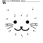 Free Preschool Cat Connect The Dots Worksheet With Connect The Dots Worksheets