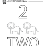 Free Preschool Number Two Learning Worksheet Along With Number 2 Worksheets