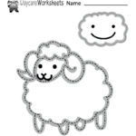 Free Preschool Tracing Sheep Worksheet Pertaining To Preschool Tracing Worksheets