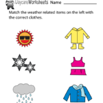 Free Preschool Weather Clothes Worksheet For Weather Worksheets Pdf
