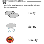 Free Preschool Weather Words Worksheet Within Weather Worksheets Pdf