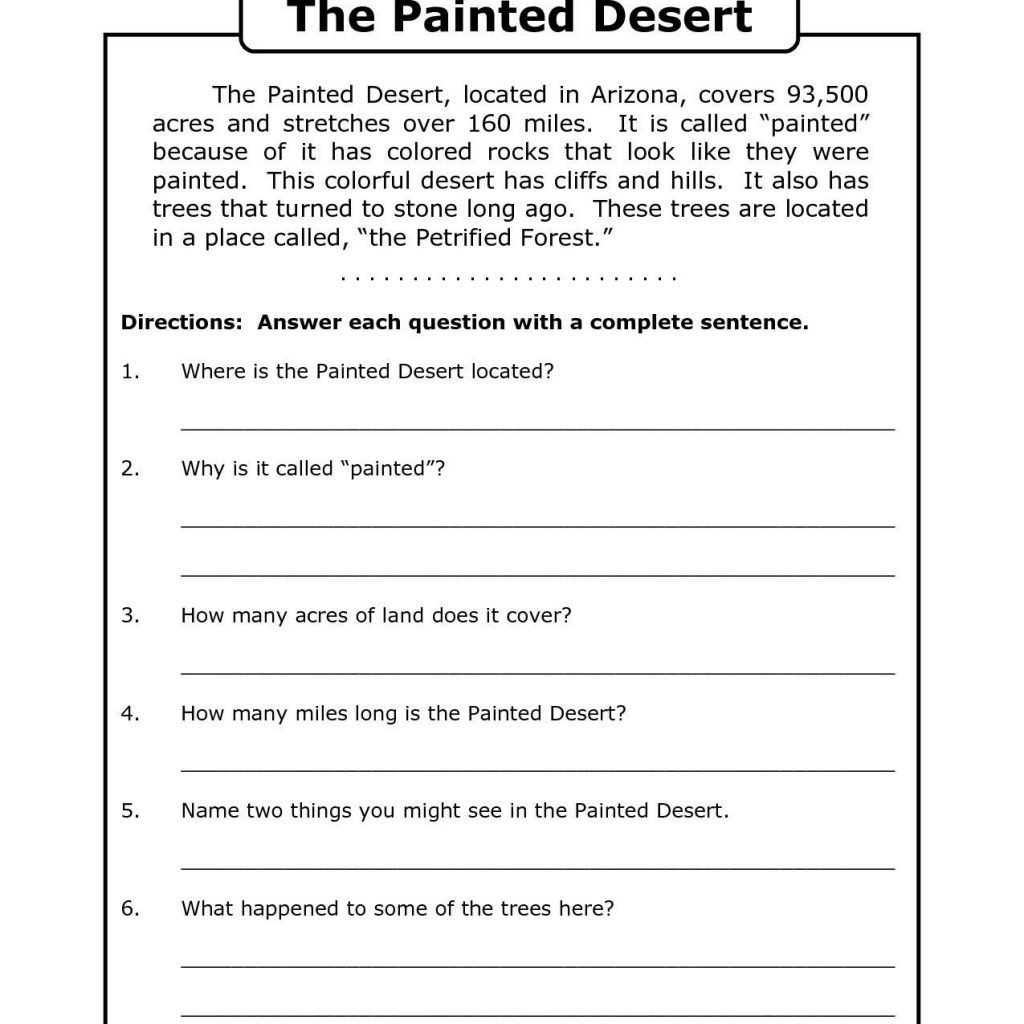 Free Printable 8Th Grade Reading Comprehension Worksheets 17 And Comprehension Worksheets For Grade 4