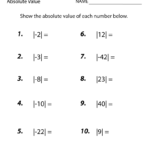 Free Printable Absolute Value Worksheet For Eighth Grade Throughout 8Th Grade Worksheets