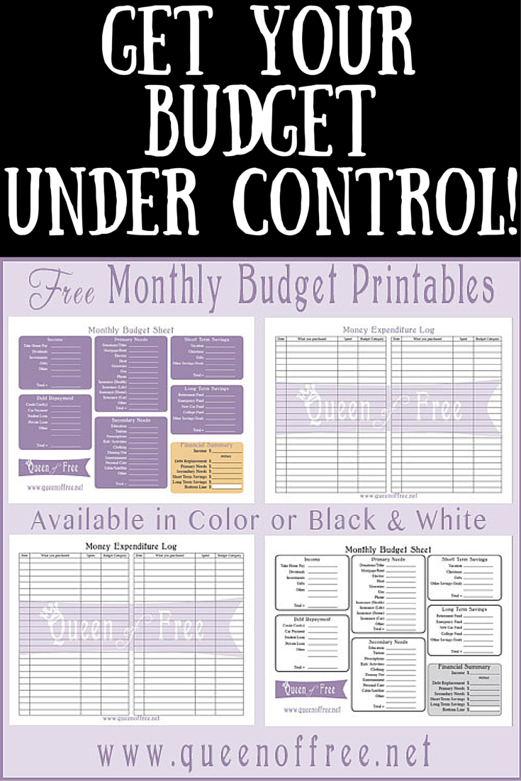 Free Printable Budget Worksheet  Queen Of Free Intended For Free Budget Worksheet