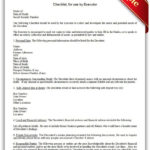 Free Printable Checklist, For Use By Executor | Sample Printable ... Regarding Estate Executor Spreadsheet