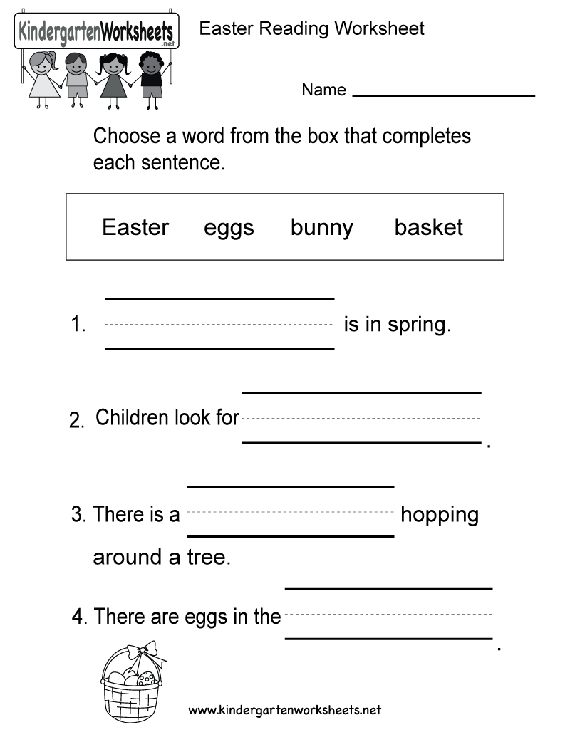 Free Printable Easter Reading Worksheet For Kindergarten Worksheets Or Free Printable Economics Worksheets