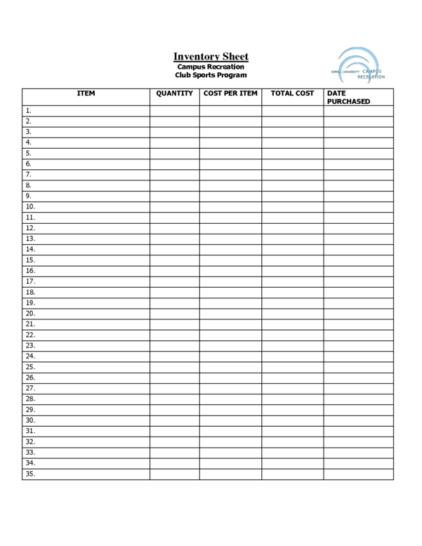 Free Printable Inventory Sheets | Inventory Sheet Doc | Ideas ... With ...