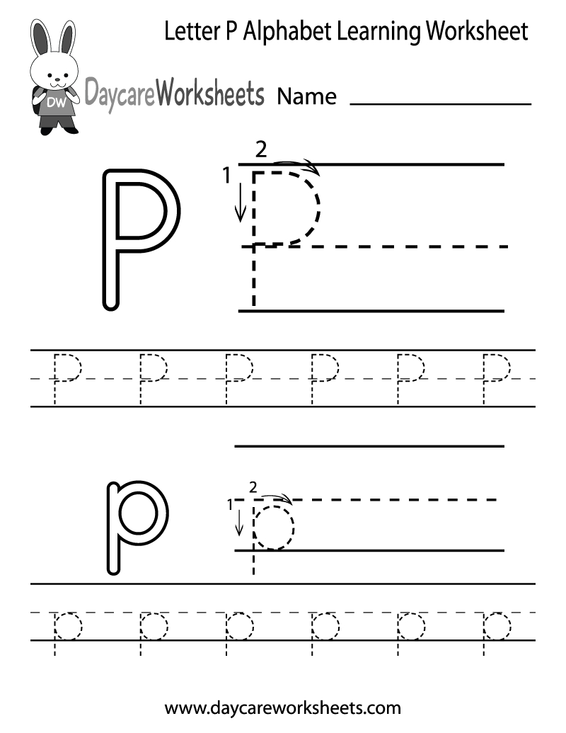 Free Printable Letter P Alphabet Learning Worksheet For Preschool Together With Letter P Worksheets For Preschool
