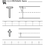 Free Printable Letter T Alphabet Learning Worksheet For Preschool With Printable Letter Worksheets For Preschoolers