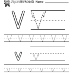 Free Printable Letter V Alphabet Learning Worksheet For Preschool Also Letter V Worksheets