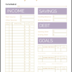 Free Printable Monthly Budget Template Along With Free Printable Budget Worksheets