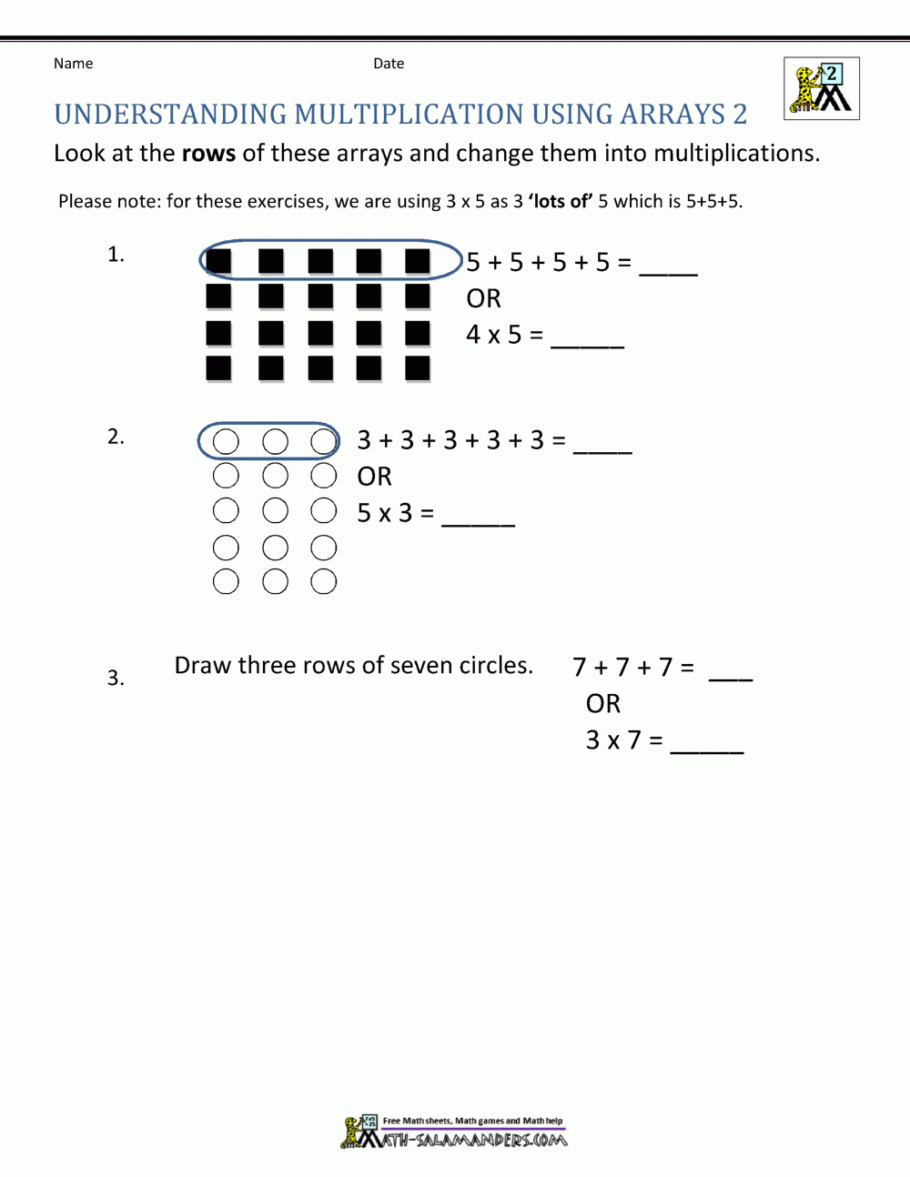 Free Printable Multiplication Worksheets 2Nd Grade In Multiplication Worksheets 2Nd Grade Printables