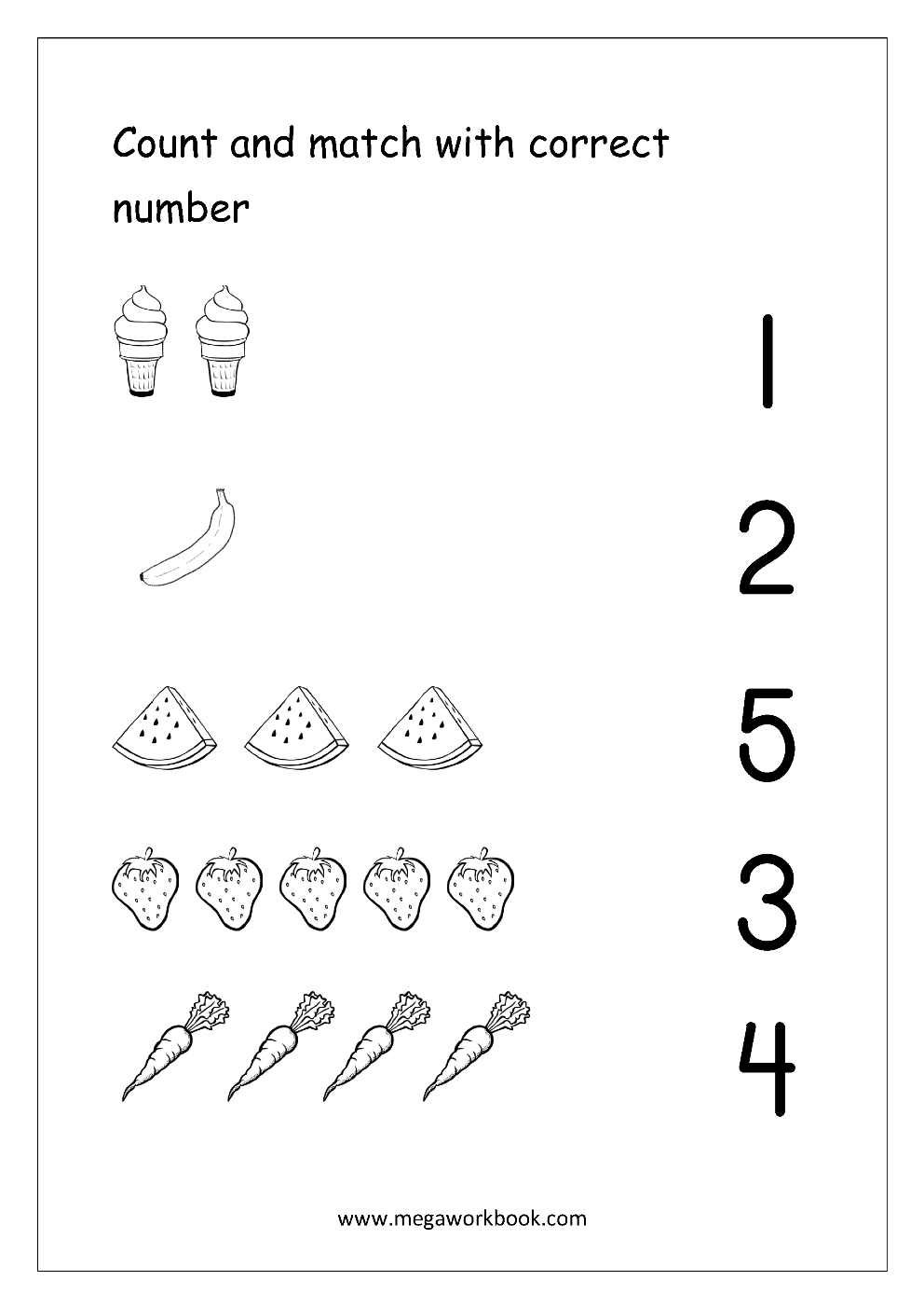 Free Printable Number Matching Worksheets For Kindergarten And For Matching Numbers Worksheets