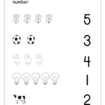 Free Printable Number Matching Worksheets For Kindergarten And In Counting Worksheets For Kindergarten