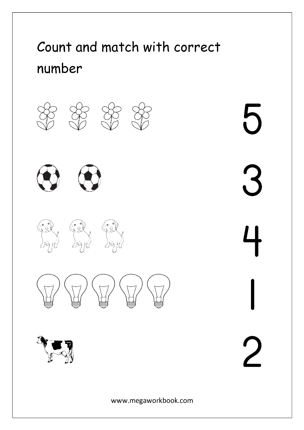 Free Printable Number Matching Worksheets For Kindergarten And Pertaining To Matching Numbers Worksheets
