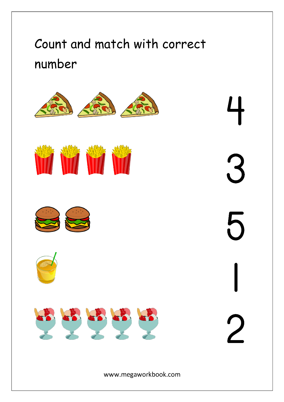 Free Printable Number Matching Worksheets For Kindergarten And Pertaining To Matching Numbers Worksheets